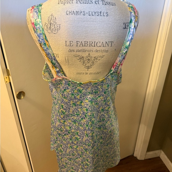Floral Slip Dress in blue, Green & Yellow - Picture 4 of 5